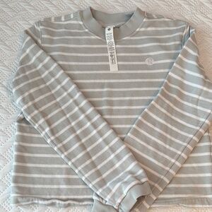 Lululemon gray and White Striped Pullover